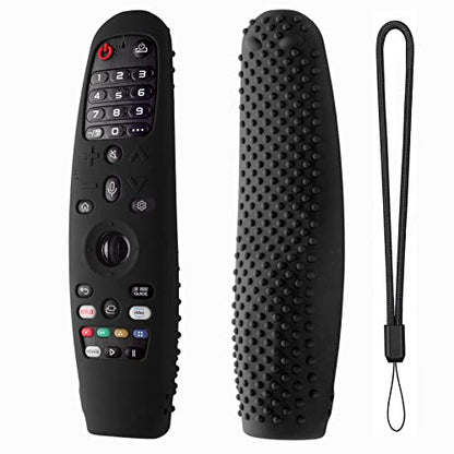 Hi Color Silicone Cover for LG AN-MR600/AN-MR650 / AN-MR18BA / AN-MR19BA/AN-MR20GA TV Remote Control Protective Sleeve for LG Magic TV Remote Cover Case(Black) - color: black