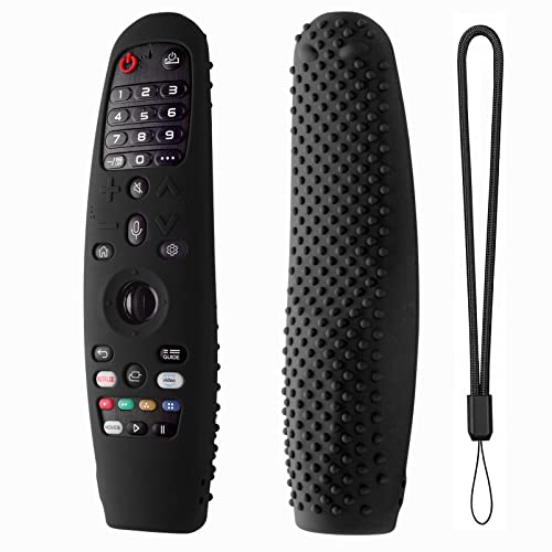 Hi Color Silicone Cover for LG AN-MR600/AN-MR650 / AN-MR18BA / AN-MR19BA/AN-MR20GA TV Remote Control Protective Sleeve for LG Magic TV Remote Cover Case(Black) - color: black