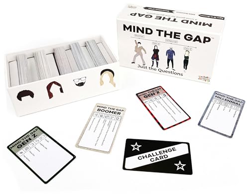 Spin Master Games Mind the Gap Just the Questions Family Trivia Game | 1000 New Generational Questions, Sparks Fun Family Conversations, Fun Choice for Family Game Night, 2+ Players, Ages 12+ - color: Multicolor