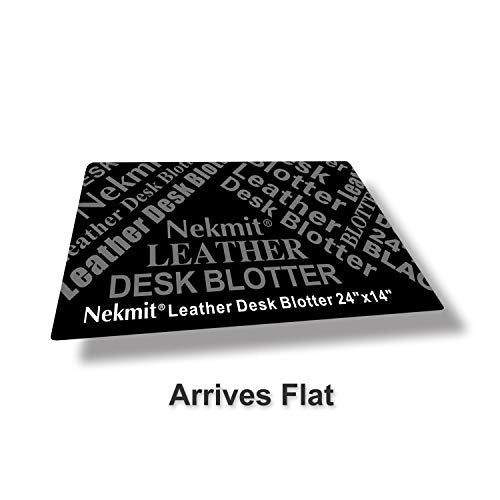 Nekmit Leather Desk Blotter Pad 24 x 14 Inches, Flat, Non-Slip, Waterproof, Black - color: Black, size: 24" x 14"