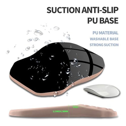 Ergonomic Raised Mouse Pad Wrist Support with Bilateral Slope Memory Foam Mousepad for Wrist Rest and Carpal Tunnel Pain Relief 11.8x7.9〃 Apricot Pink - color: Apricot Pink