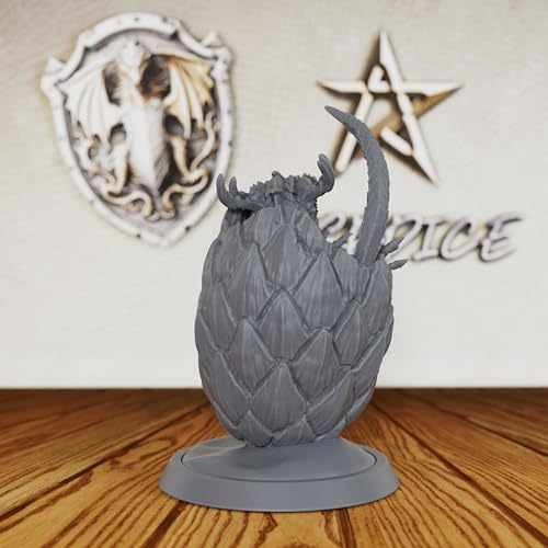 AUSPDICE Hatching Dragon Egg Miniature 28mm, Unpainted Fantasy Figure AS425