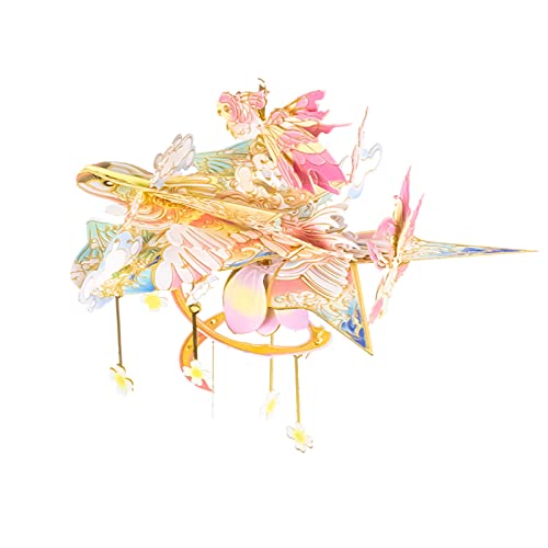 MU 3D Metal Puzzles Windbell Wind Chime E Model Kits Building for Adult and Teeners, Windchime Jigsaw Miniature DIY Sets, Birthday Gift - color: E Forever Beloved Ones