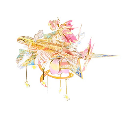 MU 3D Metal Puzzles Windbell Wind Chime E Model Kits Building for Adult and Teeners, Windchime Jigsaw Miniature DIY Sets, Birthday Gift - color: E Forever Beloved Ones