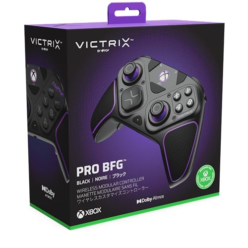 PDP Victrix Pro BFG Wireless Gaming Controller for Xbox Series X|S, Xbox One, Windows 10/11, Modular Gamepad, Dolby Atmos Audio, Remappable Buttons, Customizable Triggers/Paddles/D-Pad, PC App, Black - color: Black