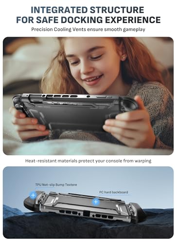 Mumba Blade Series Case for Nintendo Switch 2 [Dock Friendly] [Military-Grade Protection] Switch 2 Grip Protective Cover Shell, Quick-Release Joy-Con, Accessories for Switch 2 Controllers (Black) - color: Black