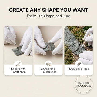 Dollhouse Miniature Paving Stones, Model Tiles | Set of 50 pcs for Fairy Gardens and Tabletop Terrain, REDUCIO! - color: Dungeon Floor Tiles