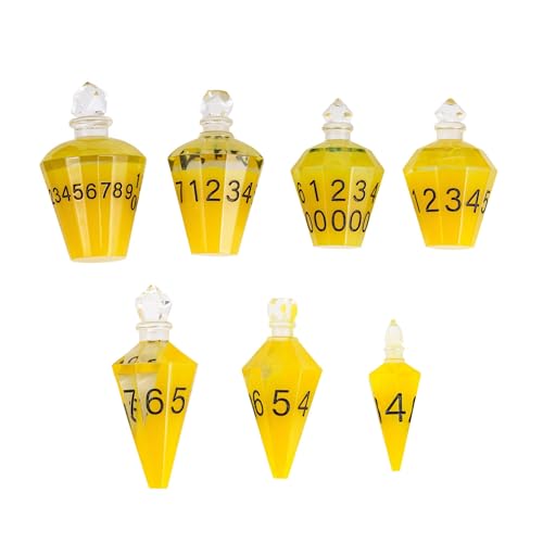 7PCS Potion DND Dice Set,Transparent Sharp Edge Dice Set D&D RPG Polyhedral Die,for Dungeons & Dragons, Pathfinder, and TTRPG Roleplaying Games.(Yellow) - color: Yellow