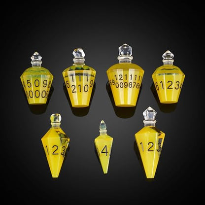 7PCS Potion DND Dice Set,Transparent Sharp Edge Dice Set D&D RPG Polyhedral Die,for Dungeons & Dragons, Pathfinder, and TTRPG Roleplaying Games.(Yellow) - color: Yellow