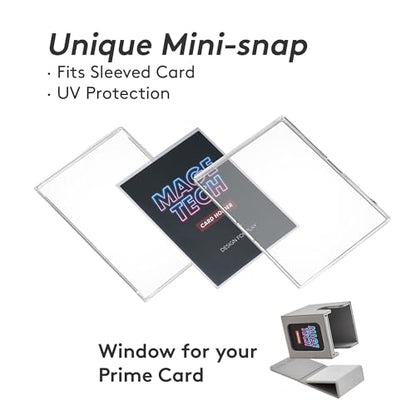 Commander Deck Box Lite - Card Display with Snap Card Holder & Removable Cover, Fits 100+ Single-Sleeved Cards, Ideal for MTG, PTCG, OPCG, SWU & More (Grey) - color: Grey