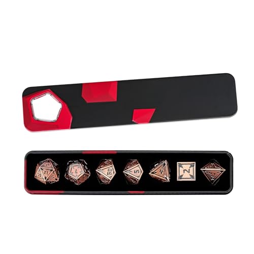 UDIXI Metal Dice Set D&D Heavy Metallic DND Dice for Tabletop Game (Copper) | 7-Pieces, Lozenge Pattern, Zinc Alloy Material, Gorgeous Gift Case, DM Gift, for Dungeons and Dragons Role Playing Games - color: Ancient Copper