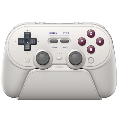 Nargos 8BitDo Pro 3 Bluetooth Gamepad, Compatible with Switch 1/2, PC, Apple, SteamOS, Android, TMR Joysticks, Hall Effect Triggers, Magnetic Buttons (G Classic) - color: G Classic
