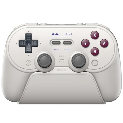 Nargos 8BitDo Pro 3 Bluetooth Gamepad, Compatible with Switch 1/2, PC, Apple, SteamOS, Android, TMR Joysticks, Hall Effect Triggers, Magnetic Buttons (G Classic) - color: G Classic