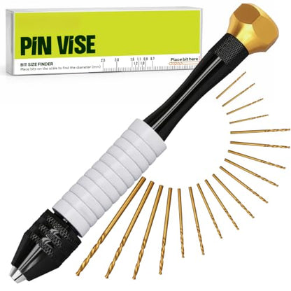Pin Vise Hand Drill Manual with Micro Drill Bits, Jewelry Drill for Resin - style: Core – 18 Bits