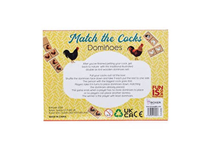 Boxer Gifts Match The Cocks Novelty Dominos Game Set | Funny Rude Secret Santa Gift for Her Wooden Pieces