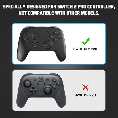 RHOTALL Silicone Cover Skin for Nintendo Switch 2 Pro Controller, Ergonomic Soft Anti-Slip Controller Grip Protector, Comfortable Case Design - Black - color: black