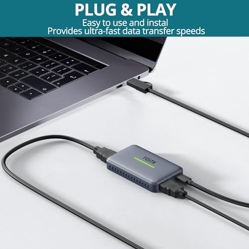 4K HDMI Capture Card, USB 3.0 Game Video Recorder with RGB Indicator | Capture up to 4K30, 1440p60 or 1080p120 with 4K60 loop-out, low latency, mic/line input and plug-and-play setup.