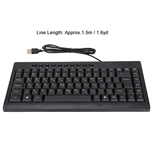 ASHATA Mechanical Gaming Keyboard, Compact 60 Percent Wired USB Keyboard with 95 Keys Hot Swappable Design for and Typists Black Arabic Layout