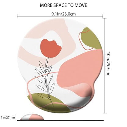 Mouse Pad Wrist Support,Ergonomic Mouse Pad with Wrist Rest,Comfortable Mousepad with Smooth Wrist Rest,Pain Relief Mouse Pads for Non-Slip Base,Computer,Laptop,Office & Home (Rose) - color: Rose