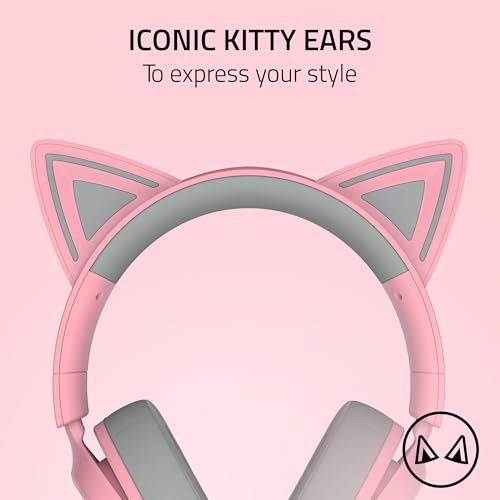 Razer Kraken Kitty V3 X Wired Gaming Headset, Kitty Ears, Pink | HyperClear Cardioid Mic, 40 mm Drivers, 7.1 Surround Sound, Comfy Ear Cushions, Cross-Platform via 3.5mm PC, PS5, Xbox - color: Quartz Pink