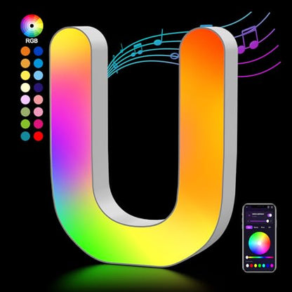 OJQ Light Up Letters LED Letter Room Decor Wall Decor Living Room Gifts | Boyfriend Home Decor Living Room Christmas Birthday Gifts for Girl Teen Girls Gifts Party Home Wall Decor-U - style: Letter-U