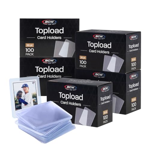 BCW 3x4 Standard Topload Card Holders | 500 Pack | Top Loaders for Cards | Rigid Card Protector | Fits Standard Size Cards Up to 35pt - size: 500 Pack