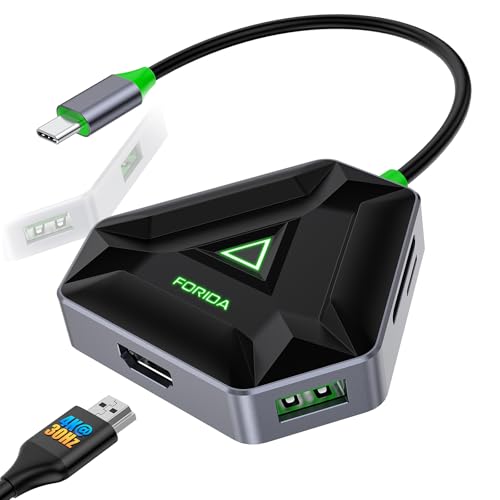 Multiple USB C Hub, USB Docking Station with HDMI Adapter, 3 USBA 3.0 Splitter Data Ports & SD/TF Card Reader,Support Extended Display for MacBook Pro, Monitor 4K HDMI Hub for Laptops (4K@30HZ Green) - color: Green, style: 4K@30Hz