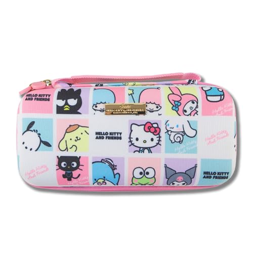 Sonix x Sanrio Carrying Case for Nintendo Switch 2, Switch 1, Lite, OLED, Protective Travel Case with Game Cartridge Storage | Hello Kitty Grid - color: Emokyun