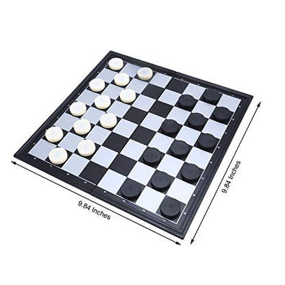 Magnetic Travel Checkers Board Game Set for Kids and Adults | Portable Folding Board, Family Educational Toys for Class, Family, Party