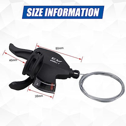 WEEROCK Bike Shifter Lever 24 Speeds 3x8 Thumb Gear Shift Lever for Mountain Bicycle - color: 3X8 Speed