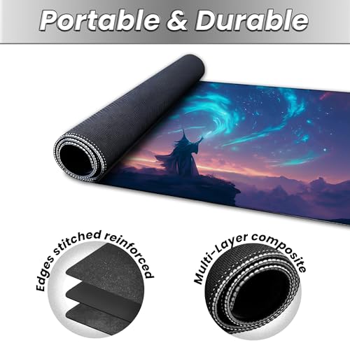 MTG Playmat TCG Card Game Mat Magic The Gathering Play Mat 24x14 Inch - color: Twilight Rune Keeper