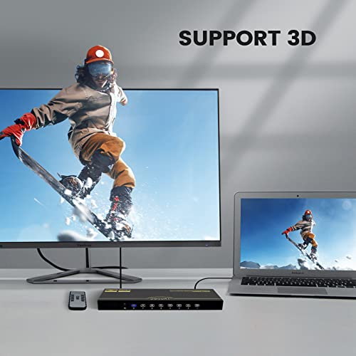DGODRT 8×1 HDMI Switch 8 in 1 Out, 8 Port 4K HDMI Switcher Selector Box with IR Remote Control, Support 4K@30Hz Ultra HDR HDCP 3D 1080P for Xbox PS4 PC Laptop - size: 4K@30Hz/8 in 1 Out