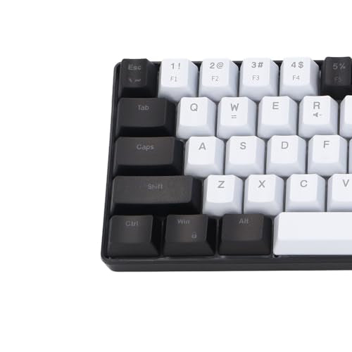 XUMIUZIY Membrane Wired Gaming Keyboard, RGB Backlit Membrane Gaming Keyboard, 68 Keys Linear Mechanical Feel Keyboard Ergonomic, USB Computer Keyboard for Office Home Game (Black and - color: Black and White