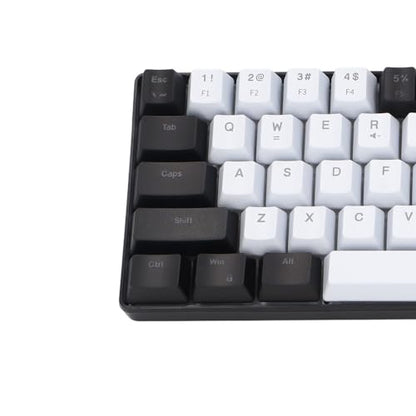 XUMIUZIY Membrane Wired Gaming Keyboard, RGB Backlit Membrane Gaming Keyboard, 68 Keys Linear Mechanical Feel Keyboard Ergonomic, USB Computer Keyboard for Office Home Game (Black and - color: Black and White