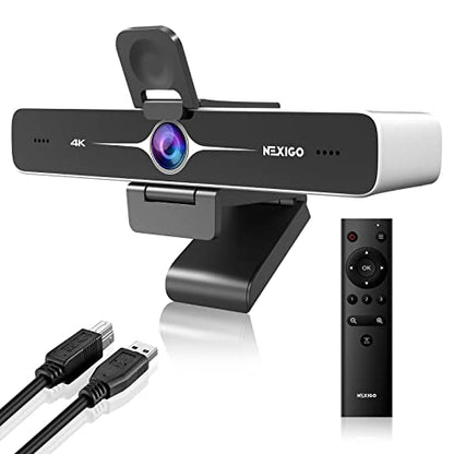 Zoom Certified, NexiGo N970P 4K Webcam, Onboard Flash Memory, Al-Powered Auto-Framing, Adjutable Field of View, Sony Sensor, Dual AI Noise-Cancelling Mics, Works with Teams/Zoom/Webex/Google - style: Webcam 4K with Remote
