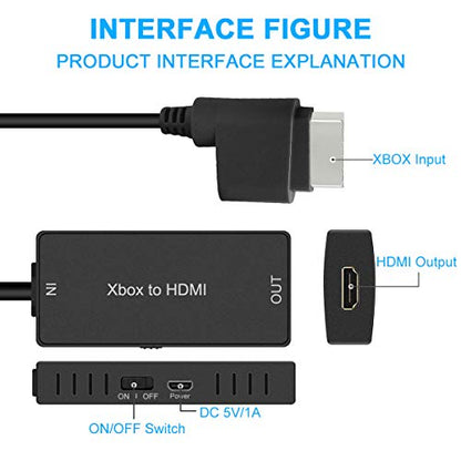 Y.D.F Xbox 360 HDMI Converter, Xbox360 to HDMI Converter HD Link Cable, Support 720P / 1080P. Compatible with Xbox 360 and Slim