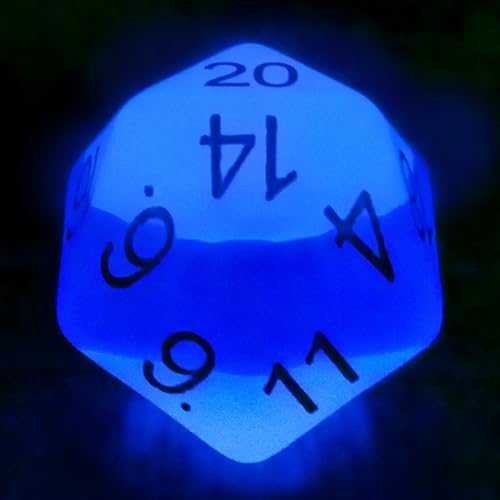 Bescon Jumbo 20 Sides Dice 1.5 inch in Colorful Multi-Layer Design, 38MM Over-Sized D20 Dice Big Size Multi Layered with Rich Colors - color: 3-tone Glowing
