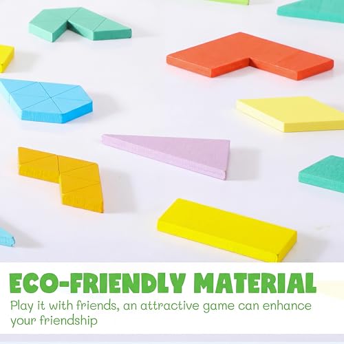 Yunsailing 3 Pack Large Wooden Blocks Puzzles Hexagon Tangram Puzzle Wooden Russian Brain Puzzles for Adult Challenge Teasers Geometric Jigsaw Logic Iq STEM Educational Gift Graduation(Classic) - style: Classic