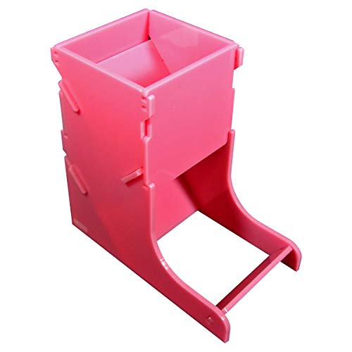 LITKO Dice Tower | TTRPG & Board Games | Pink | Contains rolls, no dice off the table | Fits 16-25mm D6 & polyhedral sets | 5in tall | Laser-cut acrylic | Assembly required - color: Pink