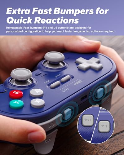 8Bitdo Pro 3 Bluetooth Controller with TMR Joysticks (Purple) | Swappable ABXY Buttons, Pro Back Buttons, Hall Triggers, Charging Dock, for Switch/Switch 2, Windows, Apple, SteamOS, Android - color: Purple, size: Pro 3