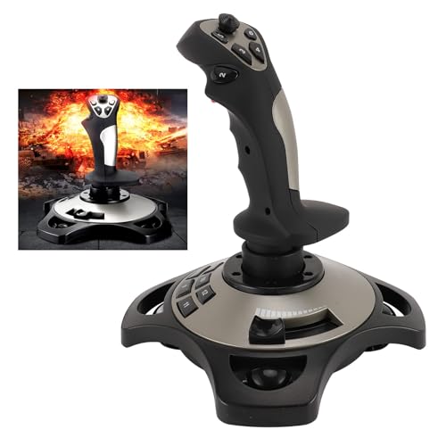 Flight Simulation Controller Joystick for PC, PC Flight Joystick Controls with Vibration Function Throttle Control for PC Computer Laptop for 7 8 10 11