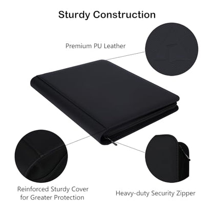 Top loader Binder, Holds 432 Top Loaders, 9 Pockets Top Loader Binder with Sleeves for Cards in 3'' x 4'' Top loaders - color: Black