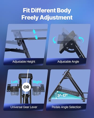 VEVOR Racing Wheel Stand, Adjustable & Foldable Simulator Stand for Logitech G923 G920 G29 G27, Thrustmaster T300RS TX F458 T500RS T3PA-PRO(F1/GT) Gaming Cockpit,Pedals Simulator NOT Included - size: X-shaped Pro