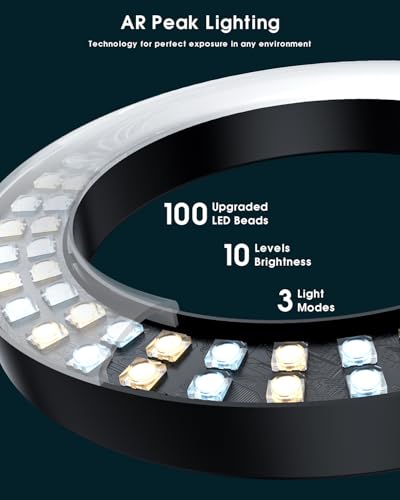 Ring Light for Computer Video Conference - Webcam Light for Monitor Clip On Remote Working Distance Learning Zoom Call Self Broadcasting and Live Streaming Influencer Light Laptop Video Conferencing