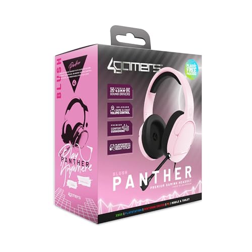 4Gamers Panther Wave Gaming Headset Blush for PS5, Xbox & PC - color: Blush