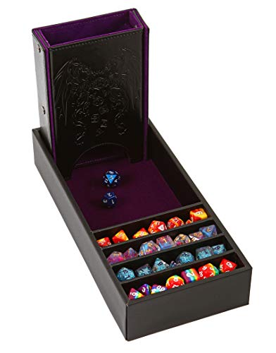 Forged Dice Co. Citadel Dice Tray and Dice Tower - DnD Dice Tray, Dice Box Storage for Dice and Removable Dice Tower - 3 in 1 Dice Rolling Tray, Storage and Tower - Perfect for RPG and Tabletop Gaming - color: Purple