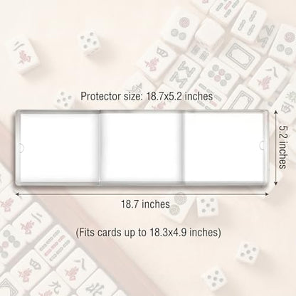 Mahjong Card Sleeve Holder, Fits Large Print Size 6 1/8" x 4 3/4", Clear Plastic Mahjongg Card Protector, Durable Score Card Cover for American Mahjong, 4 Pack