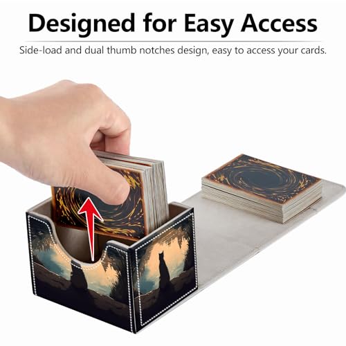 Strong Magnet Card Case Deck Box Mtg Card Box Playing Card Box Magic Deck Box Tcg Up to 200 Cards Creative Pattern Trading Card Storage Box for Collectible Card Games, A Pretty Cat - color: A Pretty Cat