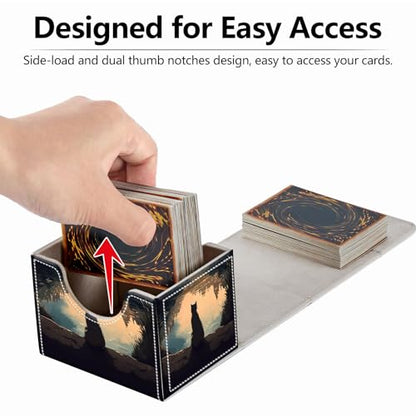 Strong Magnet Card Case Deck Box Mtg Card Box Playing Card Box Magic Deck Box Tcg Up to 200 Cards Creative Pattern Trading Card Storage Box for Collectible Card Games, A Pretty Cat - color: A Pretty Cat