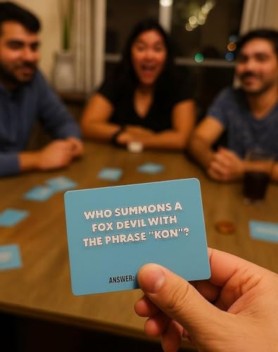 Anime Trivia Card Game - 100 Questions, Character, Quotes & Skill Challenges, Fun Anime Party Game for Fans, Teens & Adults, Expansion Pack Available (Base Game)